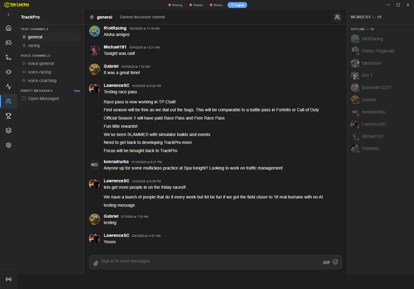 TrackPro Community Hub — social feeds and driver connections